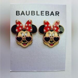 Baublebar NEW earrings Minnie Mouse with ❤️ sun glasses. Disney